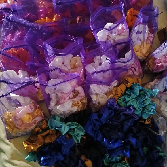 Set of 22 Satin Scrunchies in 22 Colors : BACK TO SCHOOL SALE - Picture 3 of 10